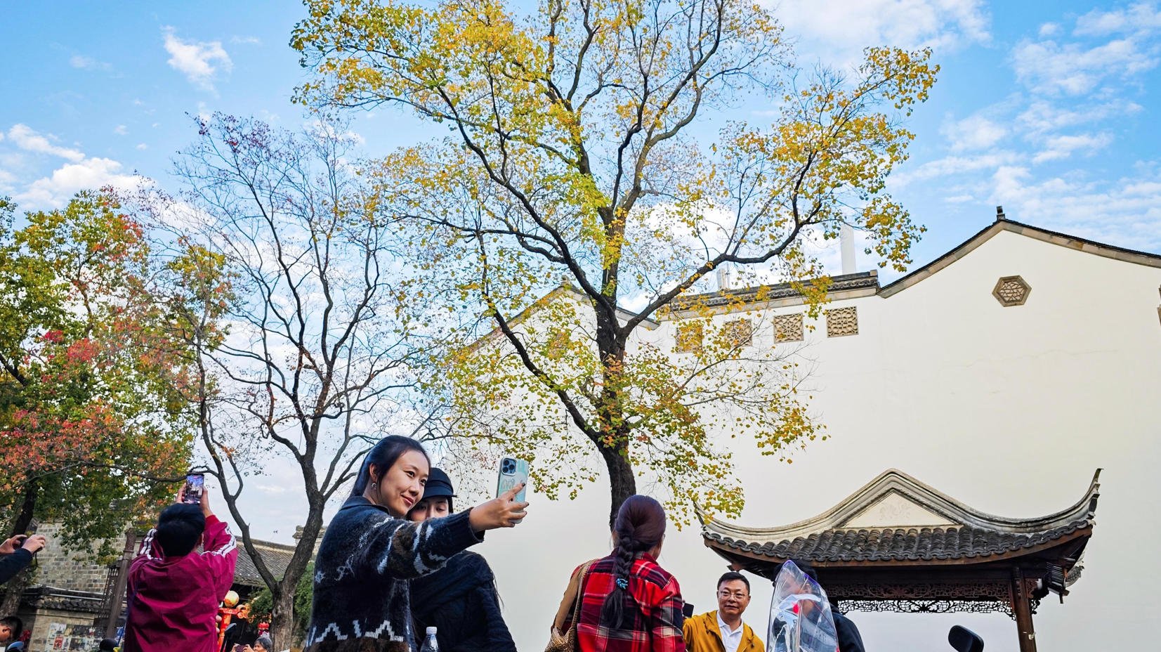 南京城南小巷秋色如画